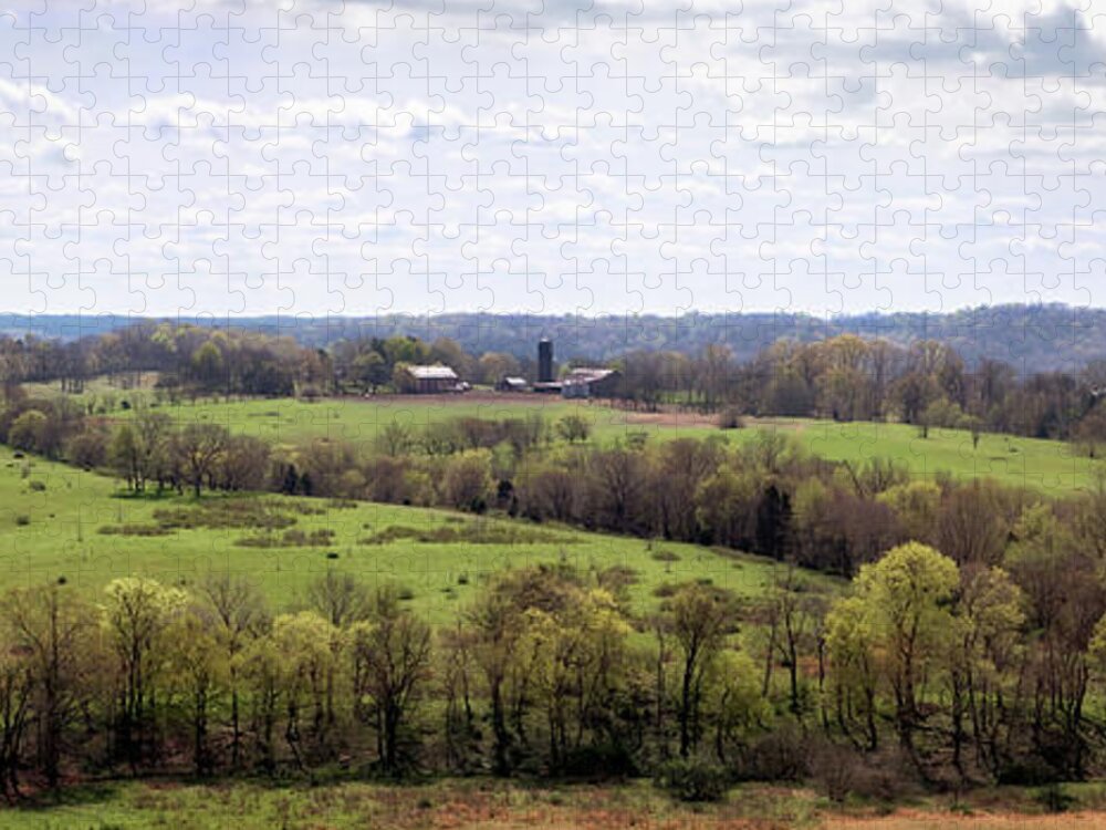 Baker Bluff Jigsaw Puzzle featuring the photograph Baker Bluff Overlook Panorama by Susan Rissi Tregoning