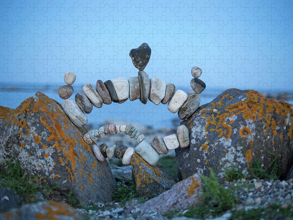 Meditation Zen Yoga Mindfulness Stones Nature Land Art Balancing Sweden Jigsaw Puzzle featuring the sculpture Balancing art #62 by Pontus Jansson