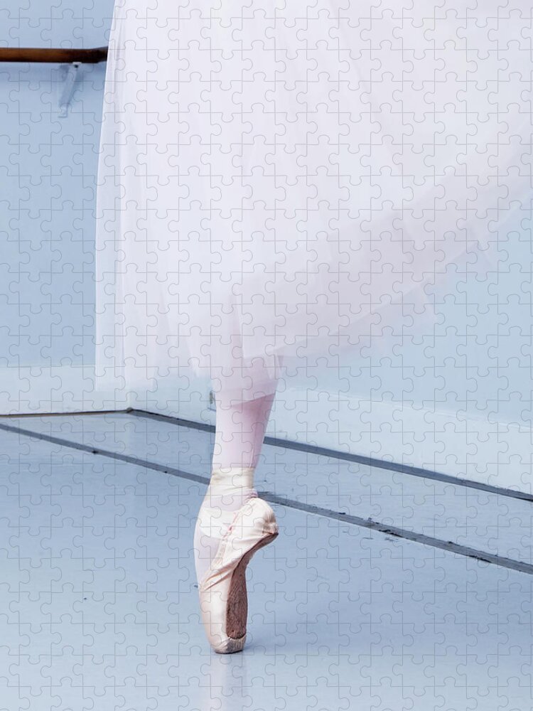 Expertise Jigsaw Puzzle featuring the photograph Ballerina On Pointe Low Angle View by Jonya