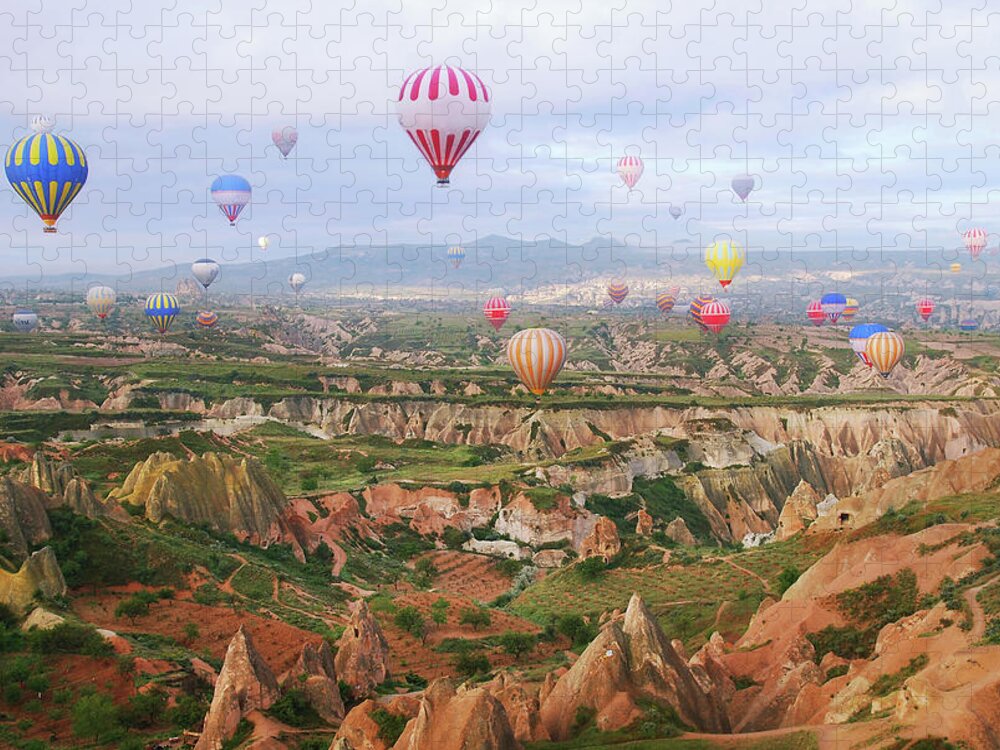 Tranquility Jigsaw Puzzle featuring the photograph Balloons In The Sky by Lilia Petkova
