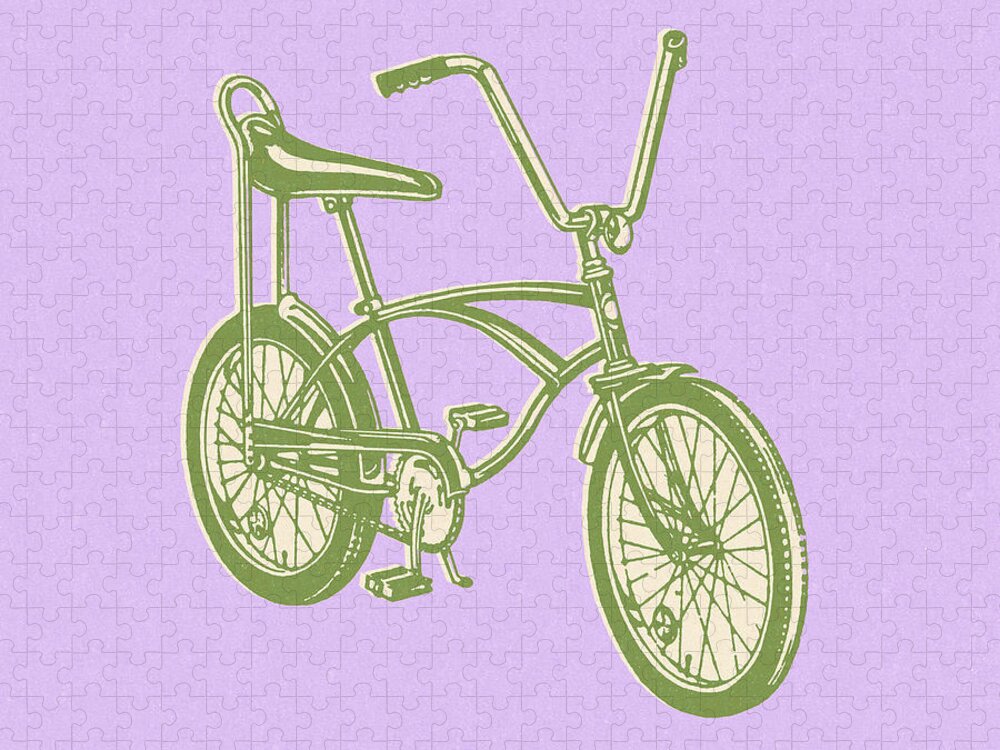 Activity Jigsaw Puzzle featuring the drawing Banana Seat Vintage Bicycle by CSA Images