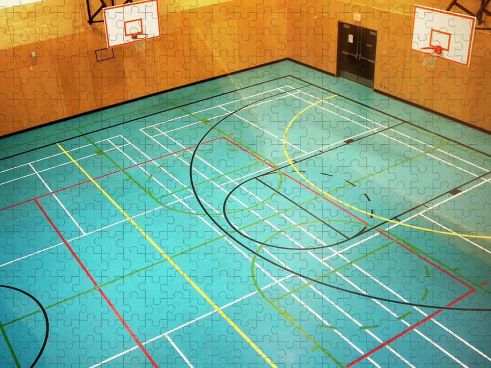 Empty Jigsaw Puzzle featuring the photograph Basketball Courts by Marlene Ford