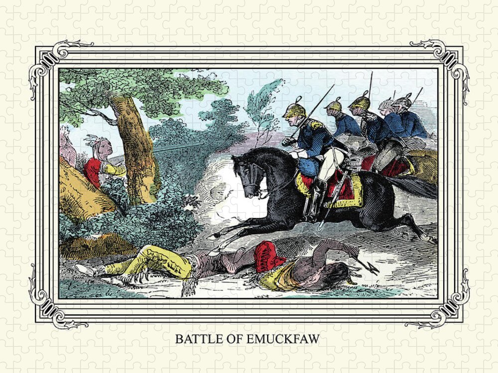 Andrew Jackson Jigsaw Puzzle featuring the painting Battle of Emuckfaw by William Croome