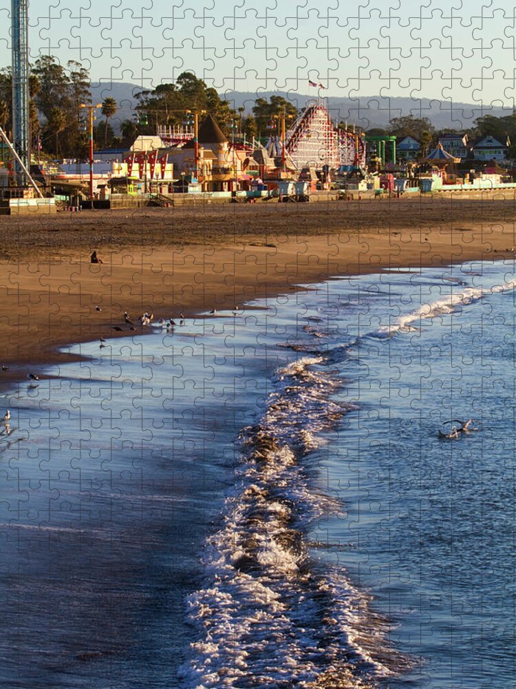 Tranquility Jigsaw Puzzle featuring the photograph Beach Front And Boardwalk Santa Cruz Ca by Mark Miller Photos