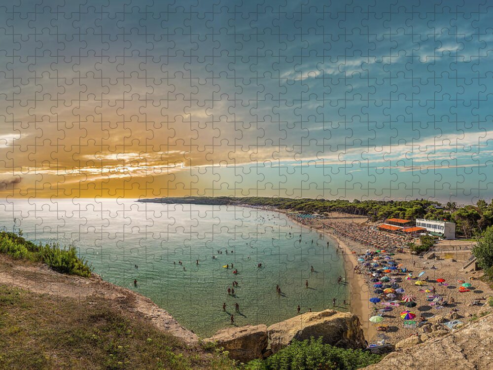 Italy Jigsaw Puzzle featuring the photograph beach on the coast of Puglia by Vivida Photo PC
