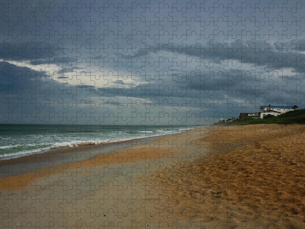 Photo For Sale Jigsaw Puzzle featuring the photograph Beach Skies Clearing by Robert Wilder Jr