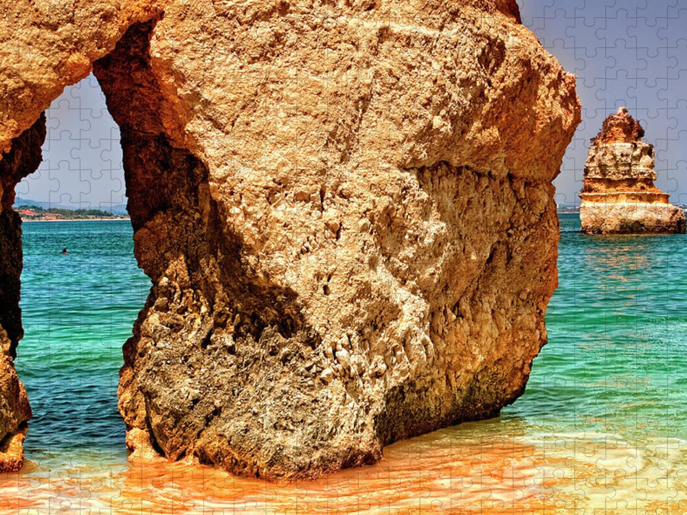 Scenics Jigsaw Puzzle featuring the photograph Beach Stone by Zu Sanchez Photography