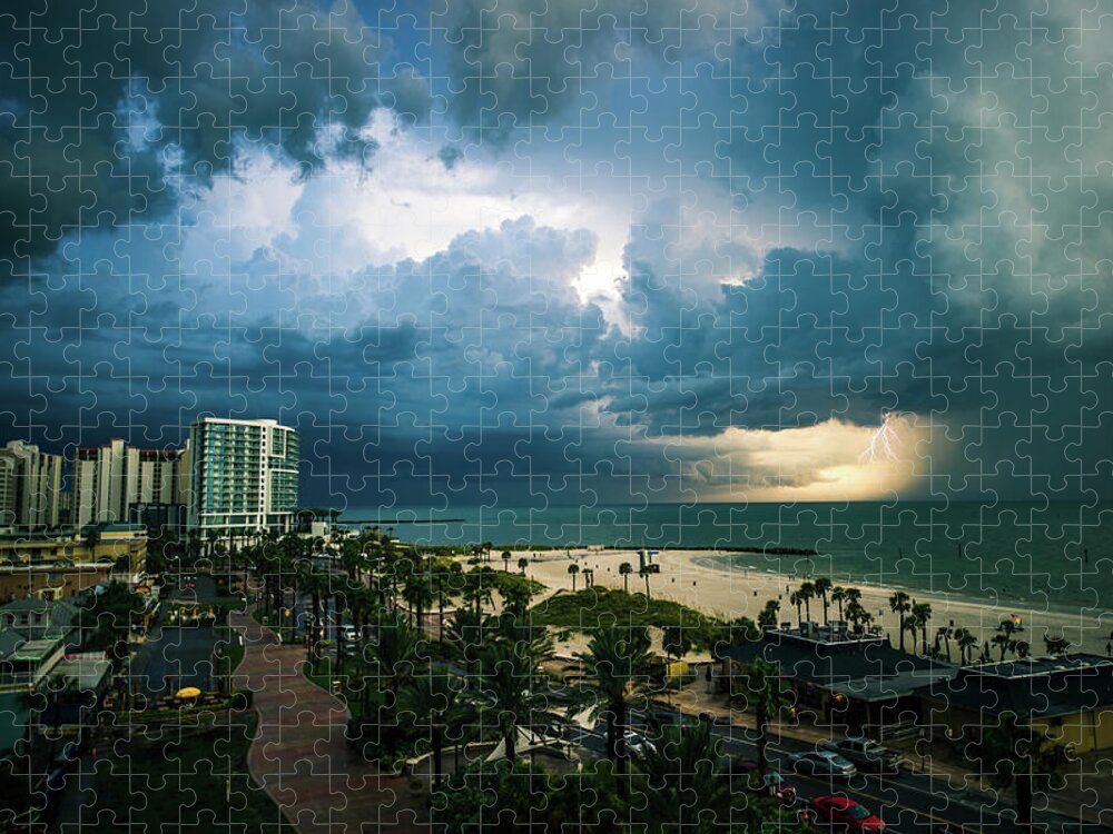 Beach Jigsaw Puzzle featuring the photograph Beach Storm by Joe Leone
