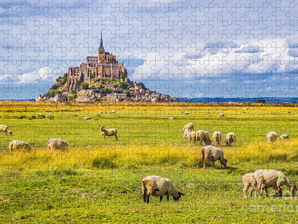 Castle Jigsaw Puzzle featuring the photograph Beautiful View Of Famous Historic Le by Canadastock
