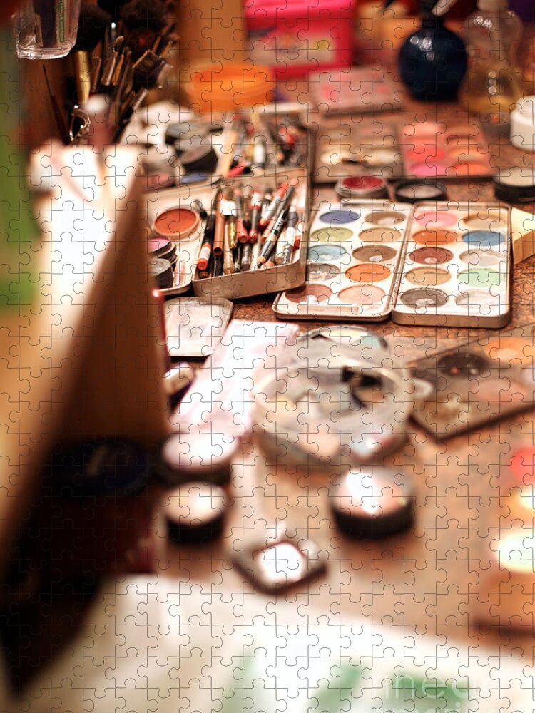 Makeup Jigsaw Puzzle featuring the photograph Behind The Scenes Make-up by Anna Jurkovska