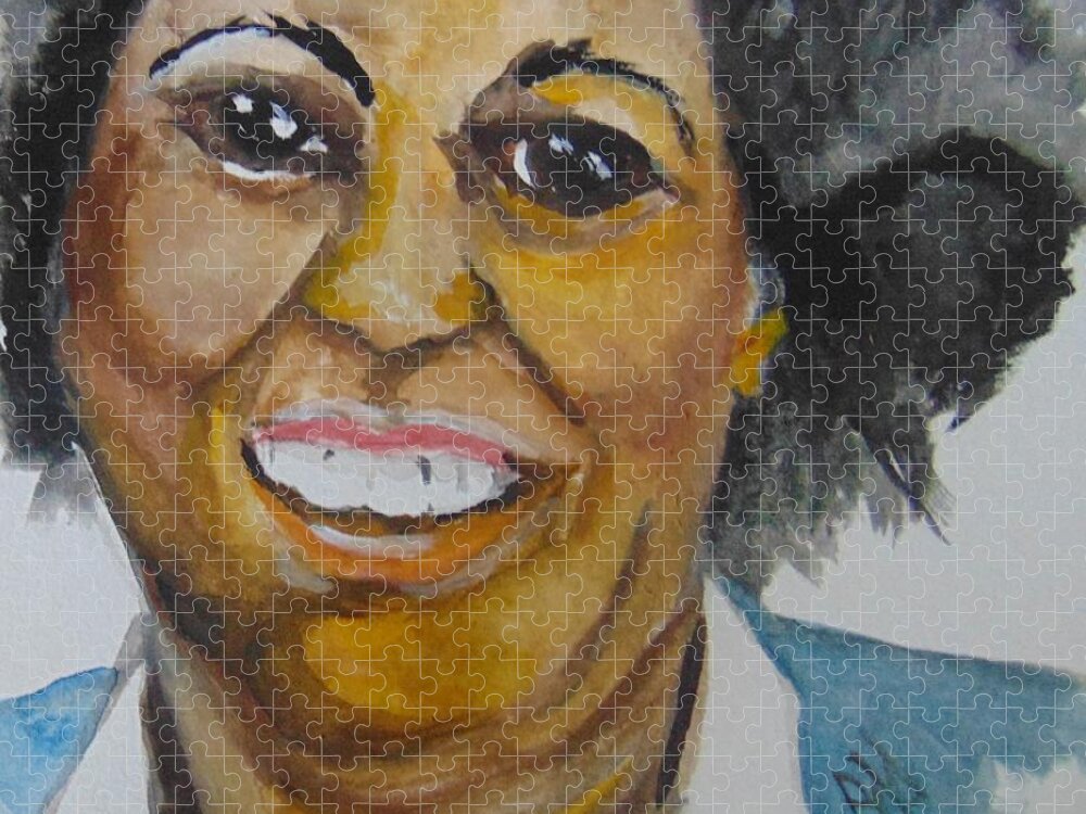 Toni Morrison Jigsaw Puzzle featuring the painting Beloved Queen Toni by Saundra Johnson