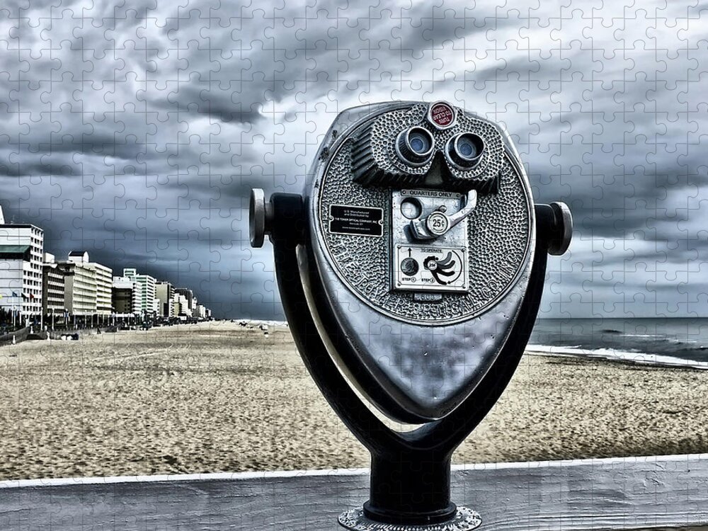 Outdoors Jigsaw Puzzle featuring the photograph Big Eyes At Virginia Beach by L. Toshio Kishiyama