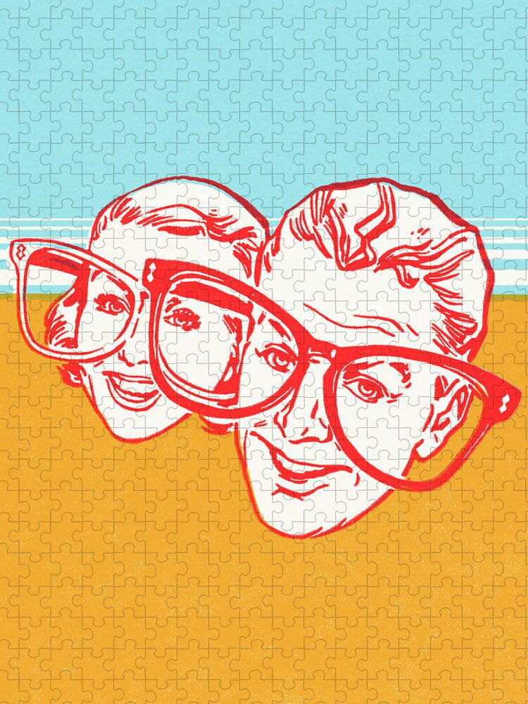 Accessories Jigsaw Puzzle featuring the drawing Big glasses are funny by CSA Images
