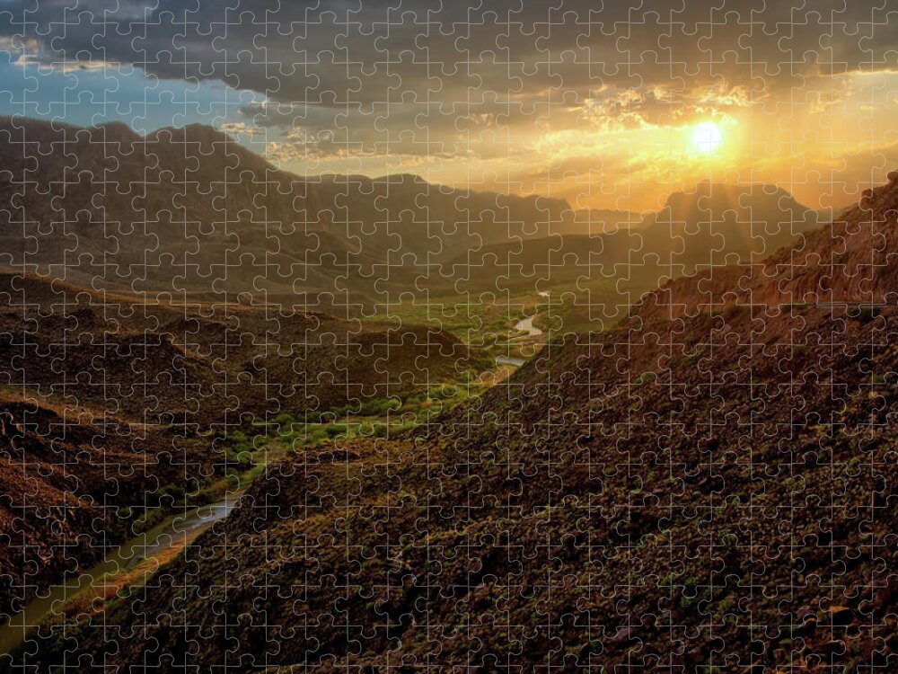 Harriet Feagin Jigsaw Puzzle featuring the photograph Big Hill Sunset At Big Bend by Harriet Feagin