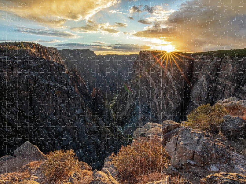 Black Canyon Of The Gunnison Jigsaw Puzzle featuring the photograph Black Canyon Sendoff by Angela Moyer
