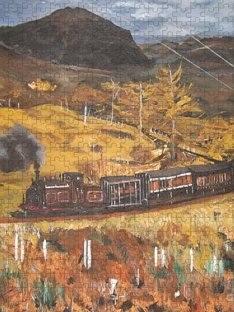 Acrylic Painting Jigsaw Puzzle featuring the painting Black Mountain by Denise Morgan