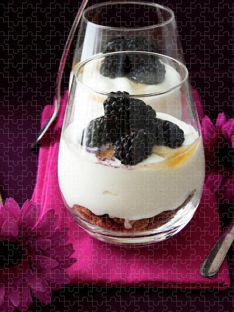 Breakfast Jigsaw Puzzle featuring the photograph Blackberry Dessert by Synergee