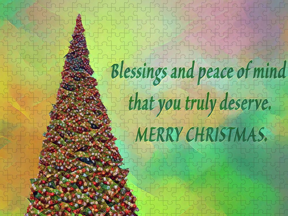 Linda Brody Jigsaw Puzzle featuring the digital art Blessings and Peace of Mind that You Truly Deserve 4 by Linda Brody