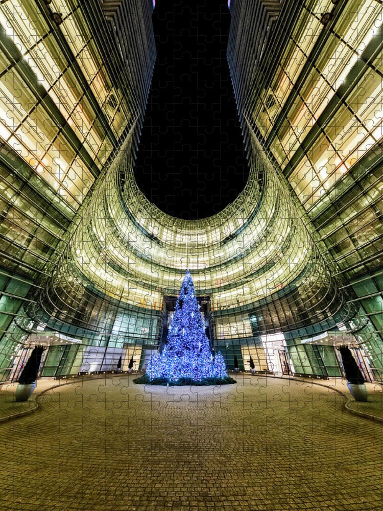 Bloomberg Tower Jigsaw Puzzle featuring the photograph Bloomberg Tower Christmas Tree by Susan Candelario