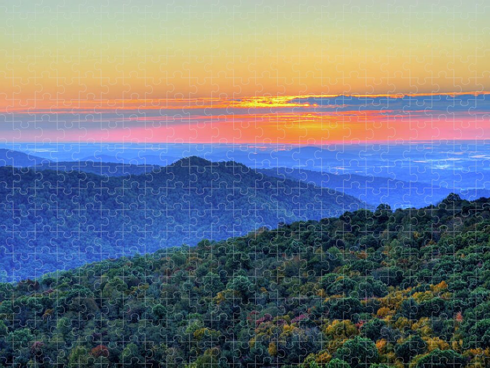 Scenics Jigsaw Puzzle featuring the photograph Blue Ridge Mountains by Nikographer [jon]