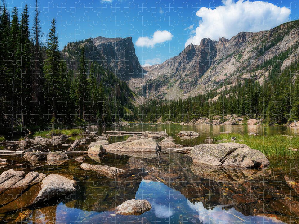 Dream Jigsaw Puzzle featuring the photograph Blue Sky At Dream Lake by Owen Weber