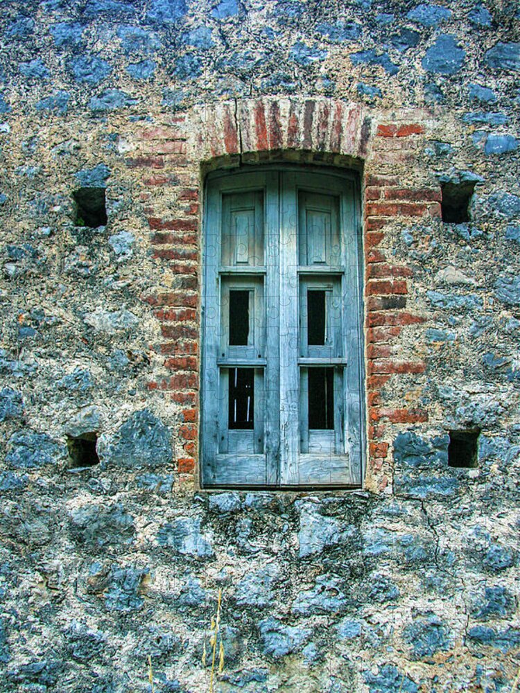 Window Jigsaw Puzzle featuring the photograph Blue Window by Leslie Struxness