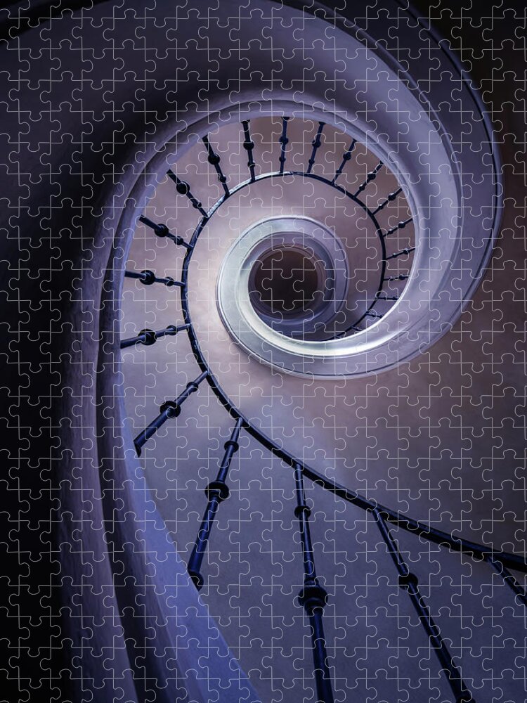 Staircase Jigsaw Puzzle featuring the photograph Blueberry spiral staircase by Jaroslaw Blaminsky