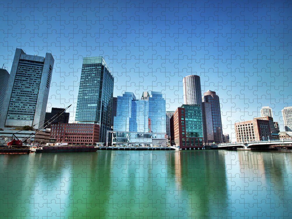 Standing Water Jigsaw Puzzle featuring the photograph Boston Skyline by Andy Freer