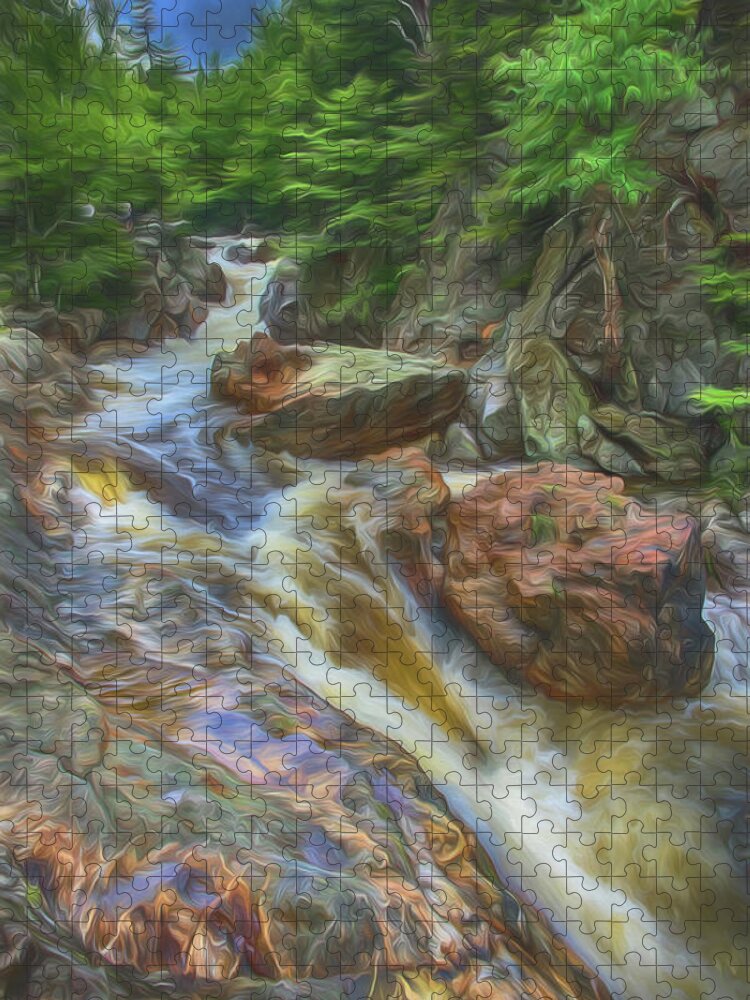Glen Ellis Falls Jigsaw Puzzle featuring the photograph Bottom of Glen Ellis Falls by Alan Goldberg