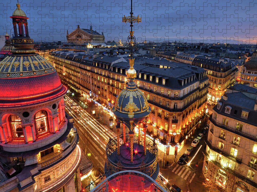 Built Structure Jigsaw Puzzle featuring the photograph Boulevard Haussmann, Paris by Frédéric Rodriguez