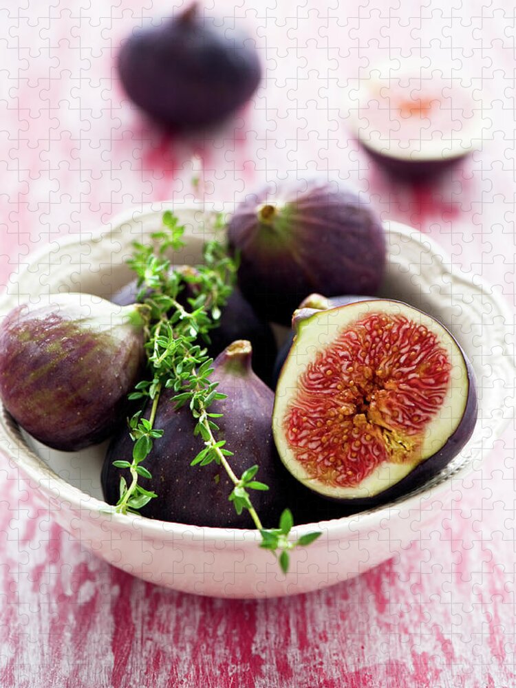 Outdoors Jigsaw Puzzle featuring the photograph Bowl Of Figs by Verdina Anna