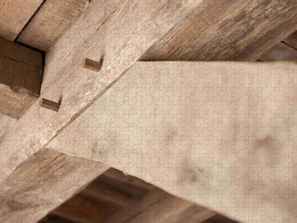 Architectural Feature Jigsaw Puzzle featuring the photograph Brace Mortice And Tendon by Westhoff