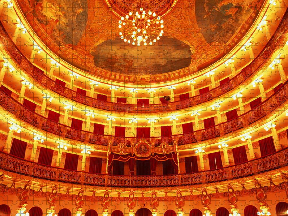 Ceiling Jigsaw Puzzle featuring the photograph Brazil, Manaus, Teatro Amazonas Opera by Will & Deni Mcintyre
