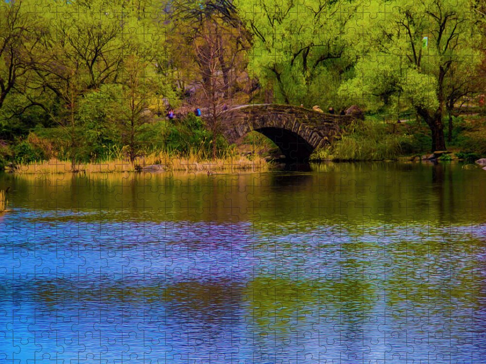 New York Jigsaw Puzzle featuring the photograph Bridge in central park by Stuart Manning