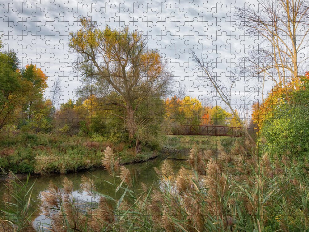 Amherst Jigsaw Puzzle featuring the photograph Bridge Over Ellicott Creek by Guy Whiteley