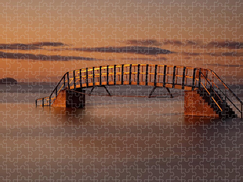 Tranquility Jigsaw Puzzle featuring the photograph Bridge To Nowherebelhaven Bay Bridge by Frame Focus Capture
