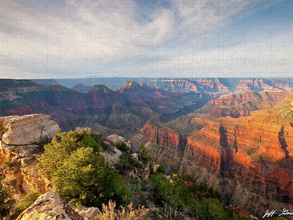 Arizona Jigsaw Puzzle featuring the photograph Bright Angel Canyon at Sunrise by Jeff Goulden