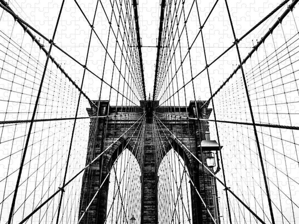 Brooklyn Jigsaw Puzzle featuring the photograph Brooklyn Bridge Web by Nicklas Gustafsson