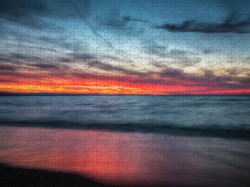 Brush Jigsaw Puzzle featuring the photograph Brush Strokes On Lake Michigan by Owen Weber