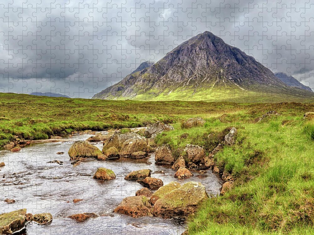 Buachaille Etive Mor Jigsaw Puzzle featuring the photograph Moody Buachaille Etive Mor - Scotland - Stormy by Jason Politte