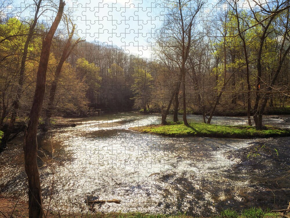 Buffalo River Jigsaw Puzzle featuring the photograph Buffalo River - Natchez Trace - Metal Ford by Susan Rissi Tregoning