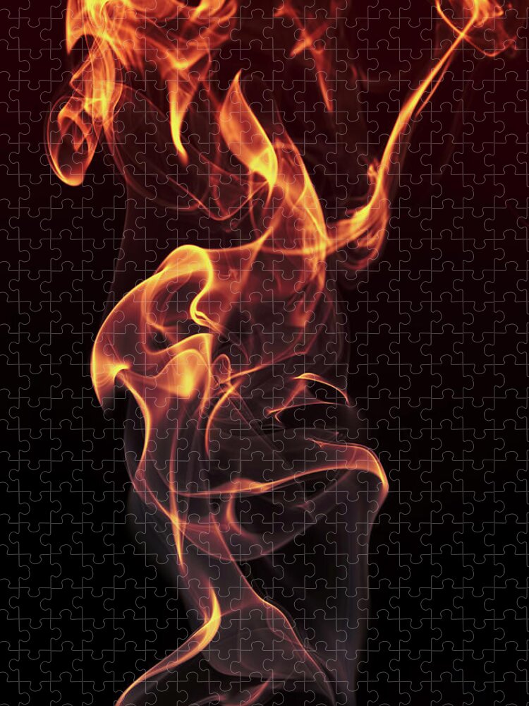 Curve Jigsaw Puzzle featuring the photograph Burning Smoke Series by Vasiliki