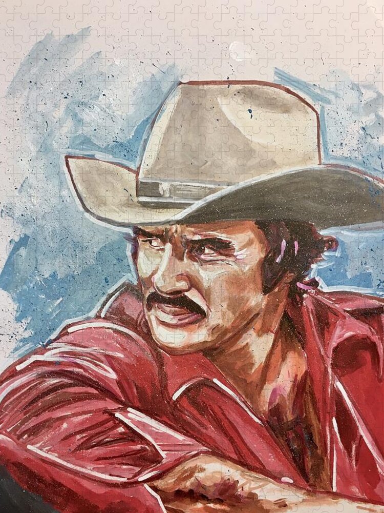 Burt Reynolds Jigsaw Puzzle featuring the painting Burt Reynolds by Joel Tesch