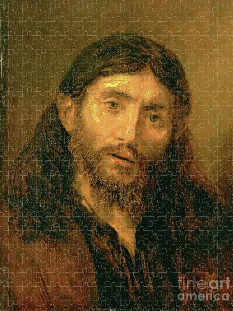 From A Jewish Model Jigsaw Puzzle featuring the photograph Bust Of Christ, C.1648-52 by Rembrandt Harmensz. Van Rijn