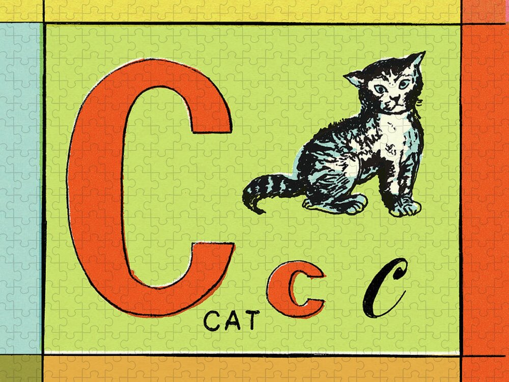 Alphabet Jigsaw Puzzle featuring the drawing C is for Cat by CSA Images