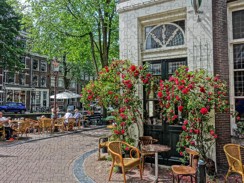 Cafe Jigsaw Puzzle featuring the photograph Cafe t'Smalle Amsterdam by Patricia Caron