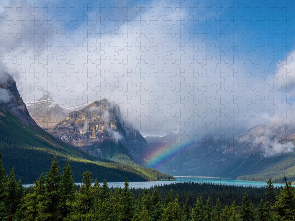 Alberta Jigsaw Puzzle featuring the photograph Canadian Rocky Mountains by Michael Lustbader