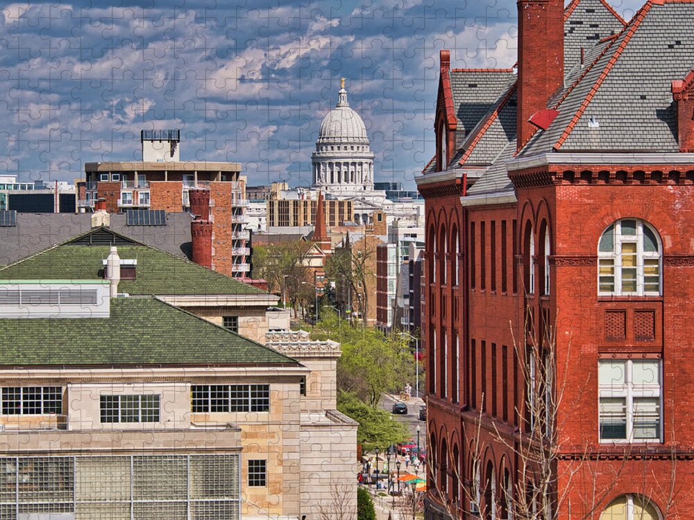 Madison Jigsaw Puzzle featuring the photograph Capitol from UW - Madison - Wisconsin by Steven Ralser