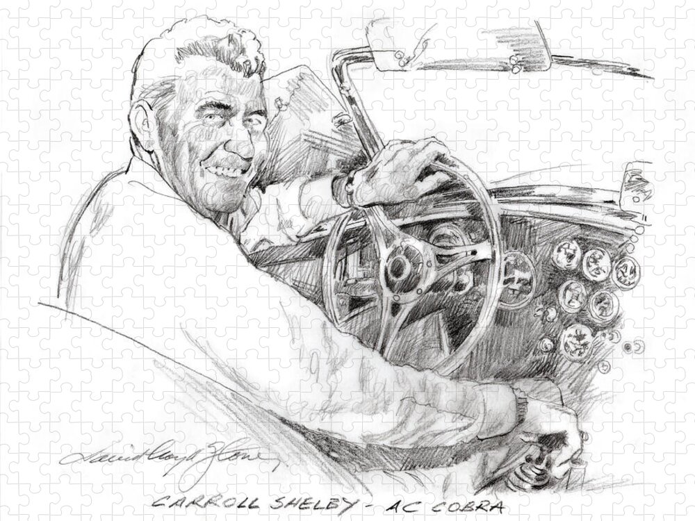 Carrol Shelby Jigsaw Puzzle featuring the painting Carroll Shelby, Ac Cobra by David Lloyd Glover