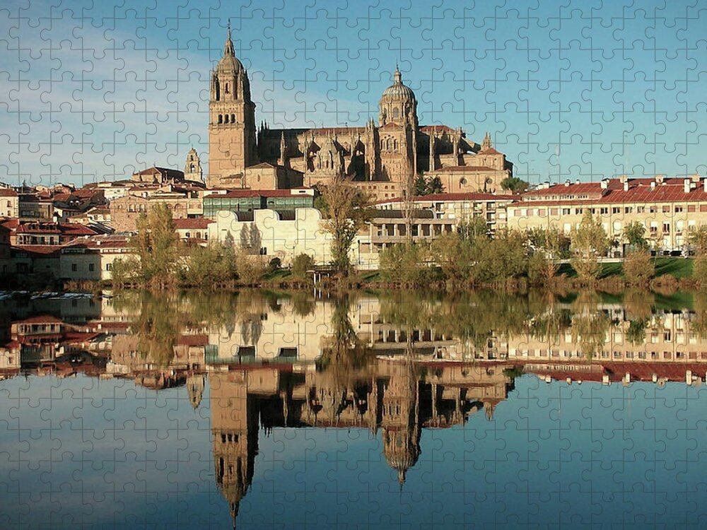 Outdoors Jigsaw Puzzle featuring the photograph Catedral Y Reflejos - Salamanca Spain by Abuela Pinocho